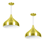 Kit 2 Lustres Pendente Aladim Dourado 31cm