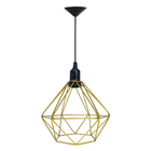 Kit 2 Lustres Pendente Aramado Diamante Dourado