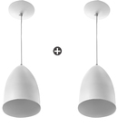 Kit 2 Lustres Pendente Cone De Alumínio 20x14cm Branco