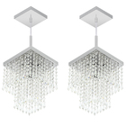 Kit 2 Lustres Pendente De Cristal Acrilico Marrycrilic