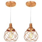 Kit 2 Lustres Pendente Esfera Aramado Cobre 15cm