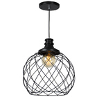 Kit 2 Lustres Pendente Esfera Aramado Preto 34cm