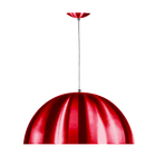 Kit 2 Lustres Pendente Meia Lua 40cm Alumínio Cereja