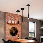 Kit 2 Lustres Pendentes Design 3d - Abs174 - Preto + Led