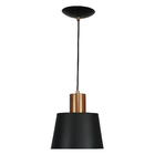 Kit 2 Lustres Pendentes Florença De Alumínio Preto Com Cobre