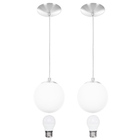 Kit 2 Lustres Pendentes Orby Bolinha Escovado + Lampada 3000