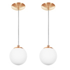 Kit 2 Lustres Pendentes Orby Bolinha New Cobre