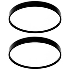 Kit 2 Lustres Plafon Space Redondo Preto 33x3.5 Cm 4000k