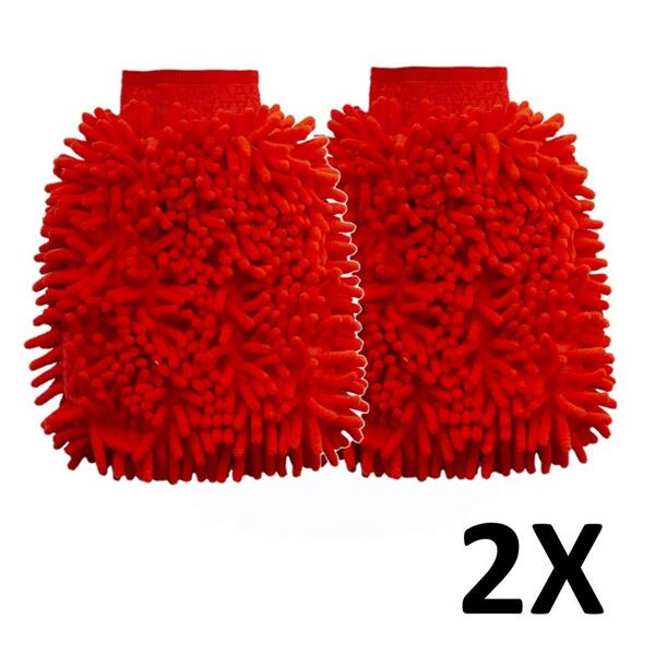 Kit 2 Luva Microfibra Multiuso Lavagem Carro Moto Automotiva
