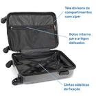 Kit 2 Malas De Viagem De Bordo Carry On Cinza Fibra Abs 20" E