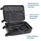 Kit 2 Malas De Viagem De Bordo Carry On Preta Fibra Abs 20" E