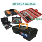 Kit 2 Maletas De Ferramentas E 1 Maleta Jogo Chaves 46 Peças