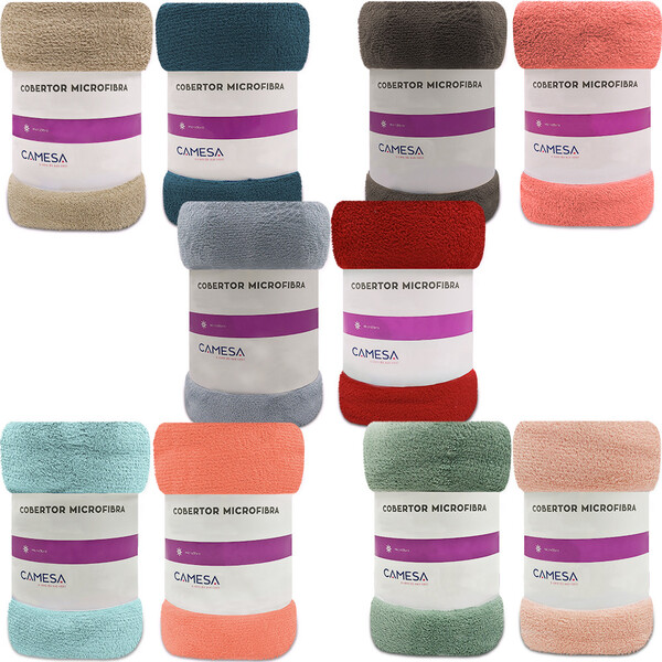 Kit 2 Manta Cobertor Queen Microfibra Soft Macia 220x240cm Ca