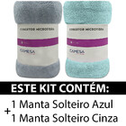 Kit 2 Manta Cobertor Solteiro Microfibra Soft Macia 150x220cm