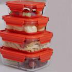 Kit 2 Marmitas Herméticas Com Divisória 1l Cada Potes De Vidr