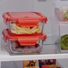 Kit 2 Marmitas Herméticas Com Divisória 1l Cada Potes De Vidr