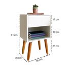 Kit 2 Mesa Cabeceira Branca Mdf  Com Pés Palito - Vallisa Dec