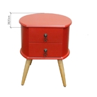 Kit 2 Mesa Cabeceira Retro Madeira Maciça B3 Vermelho