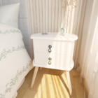 Kit 2 Mesa Cabeceira Retro Madeira Maciça Laqueado B3 Branco