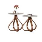 Kit 2 Mesa Canto Lateral Decorativa Sala Redonda Luxo Cebola