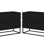 Kit 2 Mesa De Cabeceira 2 Gavetas  Puxador Moderno Em Cava