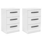 Kit 2 Mesa de Cabeceira 3 Gavetas Domus – Branco