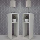 Kit 2 Mesa De Cabeceira Branco Cama Solteiro Quarto Sala 20cm