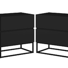Kit 2 Mesa De Cabeceira Eros 45 Cm Estilo Industrial Preto
