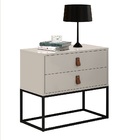 Kit 2 Mesa De Cabeceira Estilo Industrial 2 Gavetas Puxador E