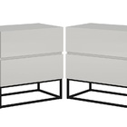 Kit 2 Mesa De Cabeceira Estilo Industrial Corrediça Telescopi