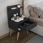 Kit 2 Mesa De Cabeceira Kosovo Preto - Rv Móveis