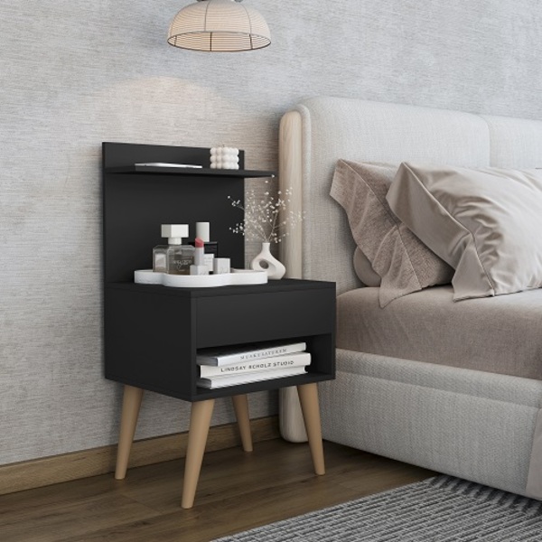 Kit 2 Mesa De Cabeceira Kosovo Preto - Rv Móveis