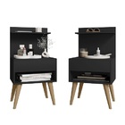 Kit 2 Mesa De Cabeceira Kosovo Preto - Rv Móveis