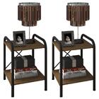 Kit 2 Mesa de Cabeceira Madri Com Prateleiras Preto/demolição