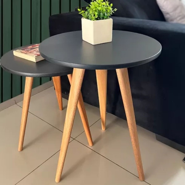 Kit 2 Mesa De Cabeceira Mesa De Apoio Lateral 44 Cm E 68 Cm P