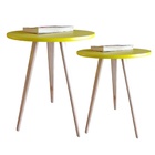 Kit 2 Mesa De Cabeceira Mesa De Apoio Lateral 56 Cm E 68 Cm A