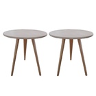 Kit 2 Mesa De Cabeceira Mesa De Apoio Lateral Pé Palito 44cm