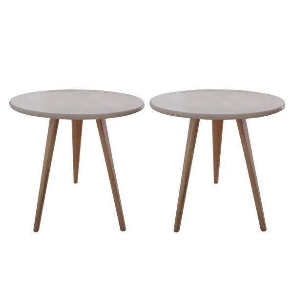 Kit 2 Mesa De Cabeceira Mesa De Apoio Lateral Pé Palito 44cm