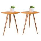 Kit 2 Mesa De Cabeceira Mesa De Apoio Lateral Pé Palito 44cm