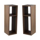 Kit 2 Mesa De Cabeceira Nogal Cama Solteiro Quarto Sala 20cm