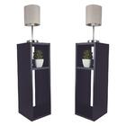 Kit 2 Mesa De Cabeceira Preto Cama Solteiro Quarto Sala 20cm