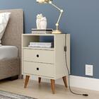 Kit 2 Mesa De Cabeceira Retrô  Domus - Off White - Rpm Móveis