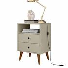 Kit 2 Mesa De Cabeceira Retrô  Domus - Off White - Rpm Móveis