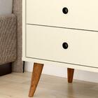 Kit 2 Mesa De Cabeceira Retrô  Domus - Off White - Rpm Móveis