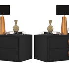 Kit 2 Mesa De Cabeceira Suspensa Unic 60cm Preto