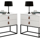 Kit 2 Mesa De Cabeceira Unic 60cm Desing Moderno Europeu Puxa