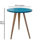 Kit 2 Mesa De Canto Lateral Apoio Retrô Karina Azul 44 Cm E 6
