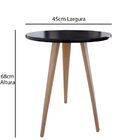 Kit 2 Mesa De Canto Lateral Apoio Retrô Karina Preto 56 Cm E