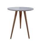 Kit 2 Mesa De Canto Lateral Redonda Retrô Karina Branco 56 Cm