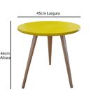 Kit 2 Mesa De Canto Lateral Retrô Karina Amarelo 44 Cm E 68 Cm